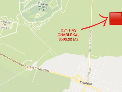 TERRENO CHABLEKAL YUCATAN 2.71 has