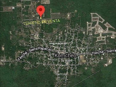 TERRENO DE 2,397.97m2 EN ESQUINA EN VENTA EN KOMCHEN