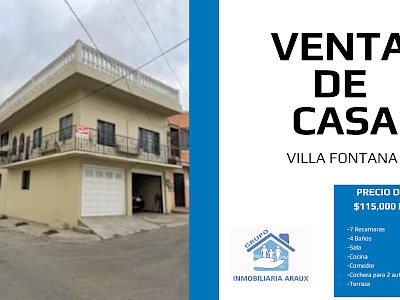 VENTA DE CASA EN VILLA FONTANA