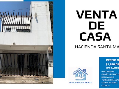 VENTA DE CASA EN HACIENDA SANTA MARIA