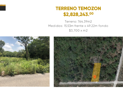 VENTA DE TERRENO RESIDENCIAL EN TEMOZÓN NTE