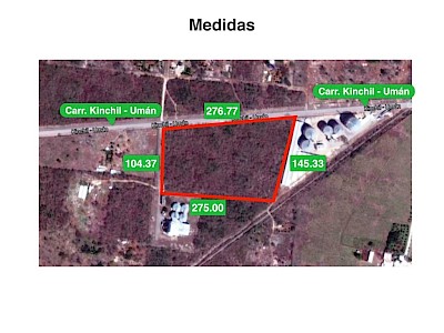 Terreno en Venta en Umán, Carretera a Kinchil