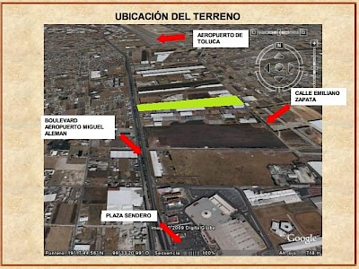  TERRENO EN VENTA EXCELENTE UBICACIÓN DOBLE FRENTE, PARQUE INDUSTRIAL LERMA, ESTADO DE MEXICO