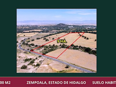 Venta de 9 Hectáreas en Zempoala, Hidalgo