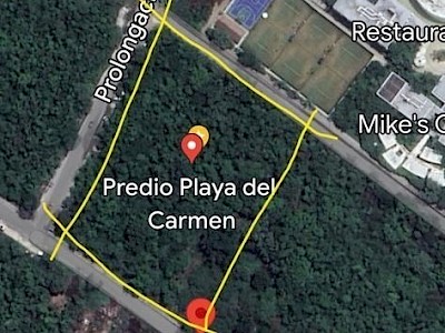 Terreno de aproximadamente una hectarea en Playa del Carmen a 700 metros de la playa