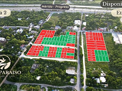 TERRENOS AL NORTE DE MERIDA A 100 MTS CARRET MÉRIDA PROGRESO A 6 MINUTOS DEL PUERTO