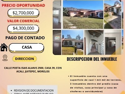 CASA EN VENTA DE RECUPERACION BANCARIA LISTA PARA ESCRITURAR