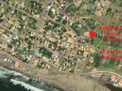 VENTA DE TERRENO EN PLAYA LAS GLORIAS GUASAVE, CON AMPLIA SUPERFICIE Y BUEN PRECIO, 1,416 M2 ESQUINA.