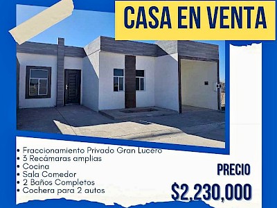 Casa en Venta  Gran Lucero
